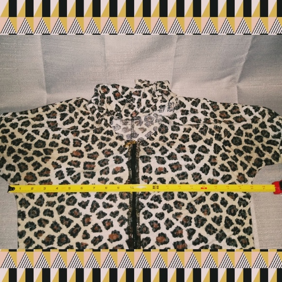 Leopard 3/4 sleeve zip hoodie - Picture 4 of 5